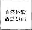 自然体験活動とは？